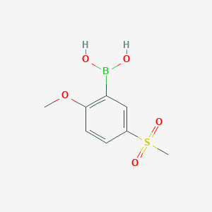 molecular formula C8H11BO5S B14051071 (2-Methoxy-5-(methylsulfonyl)phenyl)boronic acid 