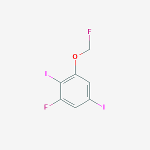 molecular formula C7H4F2I2O B14051097 1,4-Diiodo-2-fluoro-6-(fluoromethoxy)benzene 