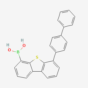 molecular formula C24H17BO2S B14051109 Boronic acid, b-(6-[1,1'-biphenyl]-4-yl-4-dibenzothienyl)- 