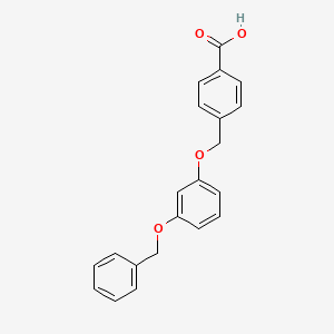 molecular formula C21H18O4 B1405111 4-[(3-Phenylmethoxyphenoxy)methyl]benzoic acid CAS No. 149288-77-7