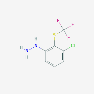 molecular formula C7H6ClF3N2S B14051196 1-(3-Chloro-2-(trifluoromethylthio)phenyl)hydrazine 