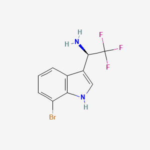 molecular formula C10H8BrF3N2 B14051198 (R)-1-(7-Bromo-1H-indol-3-YL)-2,2,2-trifluoroethan-1-amine 