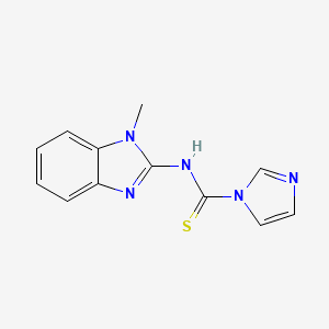 molecular formula C12H11N5S B14051237 N-(1-methyl-1H-benzo[d]imidazol-2-yl)-1H-imidazole-1-carbothioamide 