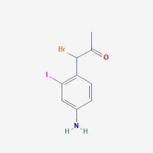 molecular formula C9H9BrINO B14051241 1-(4-Amino-2-iodophenyl)-1-bromopropan-2-one 