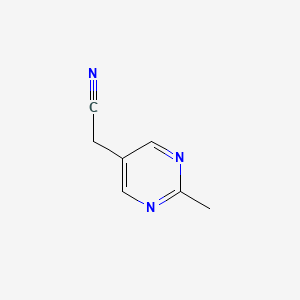 molecular formula C7H7N3 B1405125 (2-甲基嘧啶-5-基)乙腈 CAS No. 1581684-23-2