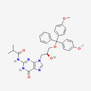 molecular formula C33H35N5O6 B14051259 (s)-9-(3-(4,4'-Dimethoxytrityloxy)-2-hydroxypropyl)-n2-isobutyrylguanine 