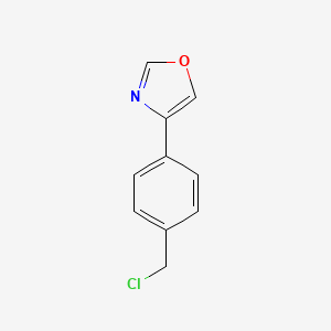 molecular formula C10H8ClNO B14051283 4-(4-(Chloromethyl)phenyl)oxazole 