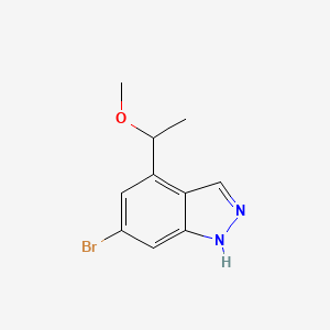 molecular formula C10H11BrN2O B14051295 6-bromo-4-(1-methoxyethyl)-1H-indazole 