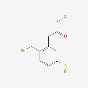 1-(2-(Bromomethyl)-5-mercaptophenyl)-3-chloropropan-2-one