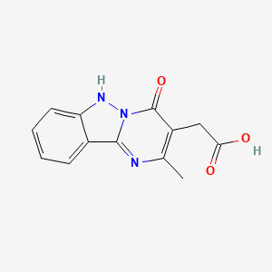 molecular formula C13H11N3O3 B1405135 (2-Methyl-4-oxo-1,4-dihydropyrimido[1,2-b]indazol-3-yl)acetic acid CAS No. 1630763-66-4