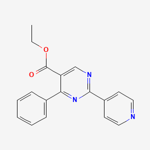 molecular formula C18H15N3O2 B1405136 4-苯基-2-吡啶-4-基嘧啶-5-羧酸乙酯 CAS No. 311340-89-3