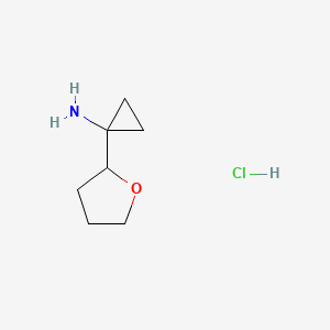 molecular formula C7H14ClNO B1405137 1-(Tetrahydrofuran-2-yl)cyclopropanamine hydrochloride CAS No. 1783405-84-4
