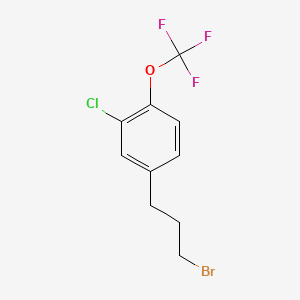 molecular formula C10H9BrClF3O B14051378 1-(3-Bromopropyl)-3-chloro-4-(trifluoromethoxy)benzene 