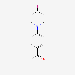 molecular formula C14H18FNO B14051445 1-(4-(4-Fluoropiperidin-1-YL)phenyl)propan-1-one 