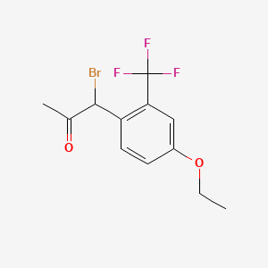 molecular formula C12H12BrF3O2 B14051485 1-Bromo-1-(4-ethoxy-2-(trifluoromethyl)phenyl)propan-2-one 