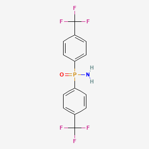 molecular formula C14H10F6NOP B1405149 P,P-双(4-(三氟甲基)苯基)膦酰胺 CAS No. 1333316-91-8