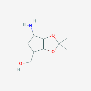 (4-amino-2,2-dimethyl-4,5,6,6a-tetrahydro-3aH-cyclopenta[d][1,3]dioxol-6-yl)methanol