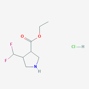 Ethyl 4-(difluoromethyl)pyrrolidine-3-carboxylate hydrochloride