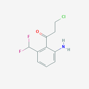 molecular formula C10H10ClF2NO B14051553 1-(2-Amino-6-(difluoromethyl)phenyl)-3-chloropropan-1-one 