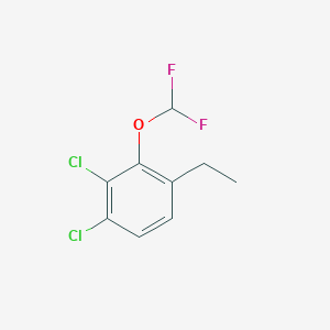 molecular formula C9H8Cl2F2O B14051561 1,2-Dichloro-3-difluoromethoxy-4-ethylbenzene 