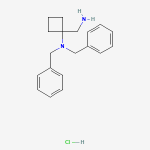 molecular formula C19H25ClN2 B14051566 1-(Aminomethyl)-N,N-dibenzylcyclobutanamine hydrochloride CAS No. 1956364-69-4