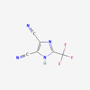 molecular formula C6HF3N4 B14051577 2-(Trifluoromethyl)-1H-imidazole-4,5-dicarbonitrile 