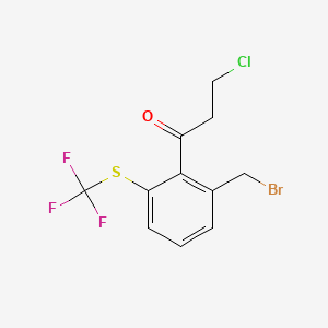 1-(2-(Bromomethyl)-6-(trifluoromethylthio)phenyl)-3-chloropropan-1-one