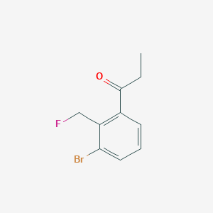 molecular formula C10H10BrFO B14051658 1-(3-Bromo-2-(fluoromethyl)phenyl)propan-1-one 