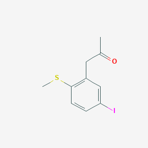 molecular formula C10H11IOS B14051695 1-(5-Iodo-2-(methylthio)phenyl)propan-2-one 