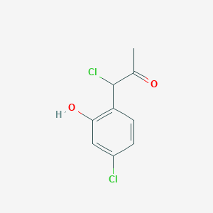 molecular formula C9H8Cl2O2 B14051736 1-Chloro-1-(4-chloro-2-hydroxyphenyl)propan-2-one 