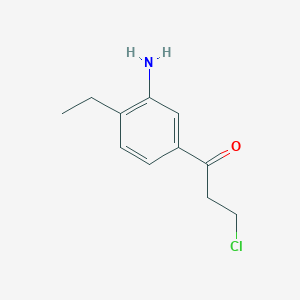 molecular formula C11H14ClNO B14051739 1-(3-Amino-4-ethylphenyl)-3-chloropropan-1-one 