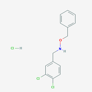 molecular formula C14H14Cl3NO B1405177 苯甲胺，3,4-二氯-N-(苯甲氧基)-，盐酸盐 CAS No. 543730-63-8