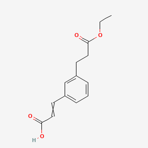 molecular formula C14H16O4 B14051790 (E)-3-(3-(3-Ethoxy-3-oxopropyl)phenyl)acrylic acid 