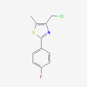 molecular formula C11H9ClFNS B1405180 4-氯甲基-2-(4-氟苯基)-5-甲基噻唑 CAS No. 663909-06-6