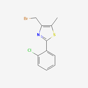 molecular formula C11H9BrClNS B1405181 4-溴甲基-2-(2-氯苯基)-5-甲基噻唑 CAS No. 663909-28-2