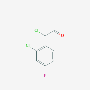 molecular formula C9H7Cl2FO B14051817 1-Chloro-1-(2-chloro-4-fluorophenyl)propan-2-one 