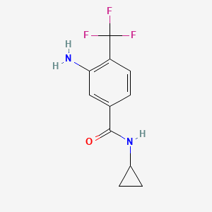 molecular formula C11H11F3N2O B1405185 3-amino-N-cyclopropyl-4-(trifluoromethyl)benzamide CAS No. 851847-06-8