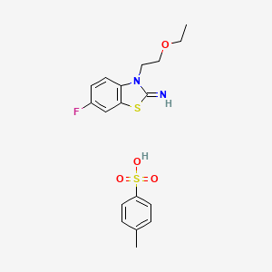 B1405188 3-(2-ethoxyethyl)-6-fluorobenzo[d]thiazol-2(3H)-imine 4-methylbenzenesulfonate CAS No. 2034155-65-0