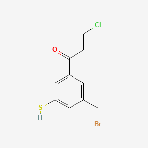 1-(3-(Bromomethyl)-5-mercaptophenyl)-3-chloropropan-1-one