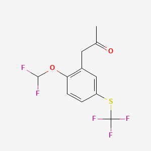 molecular formula C11H9F5O2S B14051908 1-(2-(Difluoromethoxy)-5-(trifluoromethylthio)phenyl)propan-2-one 