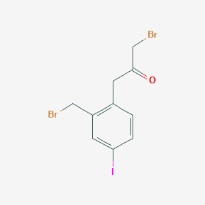 molecular formula C10H9Br2IO B14051925 1-Bromo-3-(2-(bromomethyl)-4-iodophenyl)propan-2-one 