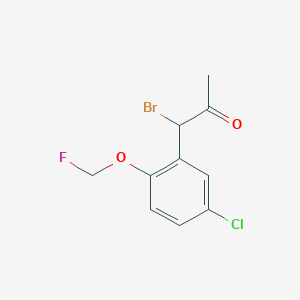 molecular formula C10H9BrClFO2 B14051954 1-Bromo-1-(5-chloro-2-(fluoromethoxy)phenyl)propan-2-one 