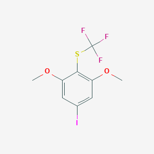 molecular formula C9H8F3IO2S B14051962 1,3-Dimethoxy-5-iodo-2-(trifluoromethylthio)benzene 