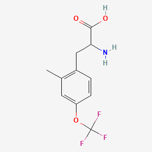 molecular formula C11H12F3NO3 B1405197 2-甲基-4-(三氟甲氧基)-DL-苯丙氨酸 CAS No. 1706428-65-0