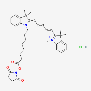 (2,5-Dioxopyrrolidin-1-yl) 8-[3,3-dimethyl-2-[5-(1,3,3-trimethylindol-1-ium-2-yl)penta-2,4-dienylidene]indol-1-yl]octanoate;hydrochloride