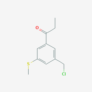 1-(3-(Chloromethyl)-5-(methylthio)phenyl)propan-1-one