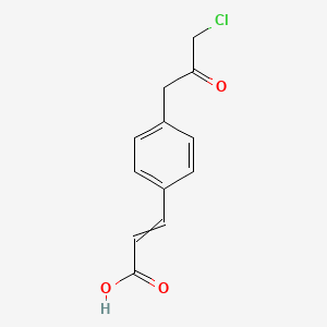 molecular formula C12H11ClO3 B14052036 (E)-3-(4-(3-Chloro-2-oxopropyl)phenyl)acrylic acid 