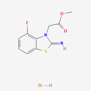 molecular formula C10H10BrFN2O2S B1405205 methyl 2-(4-fluoro-2-iminobenzo[d]thiazol-3(2H)-yl)acetate hydrobromide CAS No. 2034153-22-3
