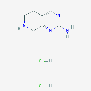 molecular formula C7H12Cl2N4 B1405208 5,6,7,8-Tetrahydropyrido[3,4-d]pyrimidin-2-amine dihydrochloride CAS No. 1820703-96-5