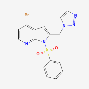 1H-Pyrrolo[2,3-b]pyridine, 4-bromo-1-(phenylsulfonyl)-2-(1H-1,2,3-triazol-1-ylmethyl)-